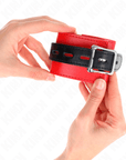 KINK - RESISTENZA DA POLSO ROSSO CON CINTURA NERA REGOLABILE 17 - 28 CM X 6 CM - KINK WRIST RESTRAINT - Intimo per le occasioni speciali | The Game Lingerie