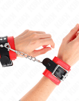 KINK - RESISTENZA DA POLSO ROSSO CON CINTURA NERA REGOLABILE 17 - 28 CM X 6 CM - KINK WRIST RESTRAINT - Intimo per le occasioni speciali | The Game Lingerie