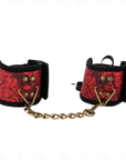 KINK - RESISTENZA DA POLSO SCANDALO DETTAGLI IN PIZZO ROSSO - NERO 24,5 CM X 6,5 CM - KINK WRIST RESTRAINT - Intimo per le occasioni speciali | The Game Lingerie