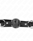 KINK - SFERA CAVA DURA NERA 4,5 CM MODELLO GAG 1 63,5 X 2 CM - KINK COLLAR & GAG - Intimo per le occasioni speciali | The Game Lingerie
