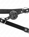KINK - SFERA CAVA DURA NERA 4,5 CM MODELLO GAG 1 63,5 X 2 CM - KINK COLLAR & GAG - Intimo per le occasioni speciali | The Game Lingerie