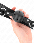 KINK - SFERA CAVA DURA NERA 4,5 CM MODELLO GAG 1 63,5 X 2 CM - KINK COLLAR & GAG - Intimo per le occasioni speciali | The Game Lingerie