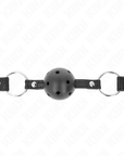 KINK - SFERA CAVA DURA NERA 4,5 CM MODELLO GAG 1 63,5 X 2 CM - KINK COLLAR & GAG - Intimo per le occasioni speciali | The Game Lingerie