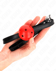 KINK - SIMPLICITY ROSSO TRASPIRANTE SFERA 4,5 CM 62 x 1,5 CM - KINK COLLAR & GAG - Intimo per le occasioni speciali | The Game Lingerie
