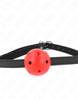 KINK - SIMPLICITY ROSSO TRASPIRANTE SFERA 4,5 CM 62 x 1,5 CM - KINK COLLAR & GAG - Intimo per le occasioni speciali | The Game Lingerie