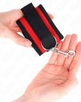 KINK - TENUTA DA POLSO IN NYLON HOOK&LOOP ROSSO - NERO MODELLO 2 REGOLABILE 18 - 35 CM X 6 CM - KINK WRIST RESTRAINT - Intimo per le occasioni speciali | The Game Lingerie