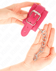 KINK - TENUTA DA POLSO ROSA LAMPONE CON FODERA ROSA LAMPONE REGOLABILE 20 - 28 CM X 5,5 CM - KINK WRIST RESTRAINT - Intimo per le occasioni speciali | The Game Lingerie