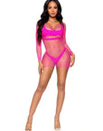LEG AVENUE - ABITO IN RETE MANICA LUNGA FUCSIA - TAGLIA UNICA - LEG AVENUE DRESSES - Intimo per le occasioni speciali | The Game Lingerie