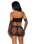 LEG AVENUE - ABITO TUBO IN PIZZO E GUANTI TAGLIA UNICA - NERO - LEG AVENUE DRESSES - Intimo per le occasioni speciali | The Game Lingerie