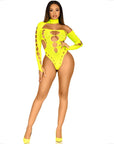 LEG AVENUE - BODY SENZA CUCITURE CON PERIZOMA GIALLO - LEG AVENUE BODYSTOCKINGS - Intimo per le occasioni speciali | The Game Lingerie