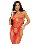 LEG AVENUE - BODYSTOCKING DE RED CON TIRANTES TALLA ÚNICA - NEGRO - LEG AVENUE BODYSTOCKINGS - Intimo per le occasioni speciali | The Game Lingerie