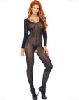 LEG AVENUE - BODYSTOCKING MANICA LUNGA NERO - LEG AVENUE BODYSTOCKINGS - Intimo per le occasioni speciali | The Game Lingerie