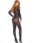 LEG AVENUE - BODYSTOCKING MANICA LUNGA NERO - LEG AVENUE BODYSTOCKINGS - Intimo per le occasioni speciali | The Game Lingerie