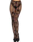 LEG AVENUE - CALZA DISEGNO FIORI RETRO SENZA CROCE TAGLIA UNICA - LEG AVENUE HOSIERY - Intimo per le occasioni speciali | The Game Lingerie
