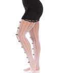 LEG AVENUE - CALZE CON APERTURE CUORE E FIOCCHI BIANCHI - LEG AVENUE HOSIERY - Intimo per le occasioni speciali | The Game Lingerie