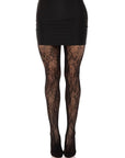 LEG AVENUE - CALZE IN PIZZO FLOREALE NERO - LEG AVENUE HOSIERY - Intimo per le occasioni speciali | The Game Lingerie