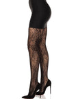 LEG AVENUE - CALZE IN PIZZO FLOREALE NERO - LEG AVENUE HOSIERY - Intimo per le occasioni speciali | The Game Lingerie