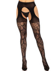 LEG AVENUE - CALZE REGGER IN PIZZO NERE - LEG AVENUE HOSIERY - Intimo per le occasioni speciali | The Game Lingerie