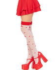 LEG AVENUE - CALZINI A FUNGO ROSSO/BIANCO - LEG AVENUE HOSIERY - Intimo per le occasioni speciali | The Game Lingerie