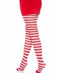 LEG AVENUE - COLLANT A RIGHE BIANCO/ROSSO - LEG AVENUE HOSIERY - Intimo per le occasioni speciali | The Game Lingerie
