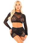 LEG AVENUE - GONNA CORTA IN RETE LUCIDA + MINI NERA - LEG AVENUE DRESSES - Intimo per le occasioni speciali | The Game Lingerie