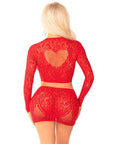 LEG AVENUE - GONNA CORTA IN RETE LUCIDA + MINI ROSSA - LEG AVENUE DRESSES - Intimo per le occasioni speciali | The Game Lingerie