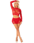 LEG AVENUE - GONNA CORTA IN RETE LUCIDA + MINI ROSSA - LEG AVENUE DRESSES - Intimo per le occasioni speciali | The Game Lingerie
