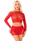 LEG AVENUE - GONNA CORTA IN RETE LUCIDA + MINI ROSSA - LEG AVENUE DRESSES - Intimo per le occasioni speciali | The Game Lingerie
