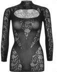 LEG AVENUE - MINI ABITO CON PIZZO MANICA LUNGA NERO - LEG AVENUE DRESSES - Intimo per le occasioni speciali | The Game Lingerie