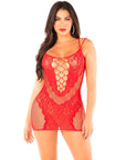 LEG AVENUE - MINI ABITO IN RETE CON SPALLINE ROSSO - LEG AVENUE DRESSES - Intimo per le occasioni speciali | The Game Lingerie
