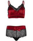 LEG AVENUE - SET 2 PEZZI NERO E ROSSO S/M - LEG AVENUE SETS - Intimo per le occasioni speciali | The Game Lingerie