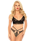 LEG AVENUE - SET 2 PEZZI STRAPPY TAGLIO G PERINGS S/M - LEG AVENUE SETS - Intimo per le occasioni speciali | The Game Lingerie