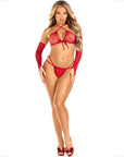 LEG AVENUE - SET 3 PEZZI TOP + PERIZOMA + MANICHE - LEG AVENUE SETS - Intimo per le occasioni speciali | The Game Lingerie
