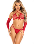 LEG AVENUE - SET 3 PEZZI TOP + PERIZOMA + MANICHE - LEG AVENUE SETS - Intimo per le occasioni speciali | The Game Lingerie