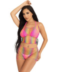 LEG AVENUE - SET TOP E PANTALONI RETE MULTICOLORE - LEG AVENUE SETS - Intimo per le occasioni speciali | The Game Lingerie