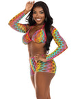 LEG AVENUE - SET TRE PEZZI MULTICOLORE - LEG AVENUE SETS - Intimo per le occasioni speciali | The Game Lingerie