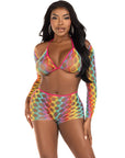 LEG AVENUE - SET TRE PEZZI MULTICOLORE - LEG AVENUE SETS - Intimo per le occasioni speciali | The Game Lingerie
