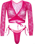 LEG AVENUE - TOP CROP IN PIZZO CON PERIZOMA - LEG AVENUE SETS - Intimo per le occasioni speciali | The Game Lingerie