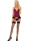 LIVCO CORSETTI FASHION - AGRAFENA CF 90436 CORSETTO + PERIZOMA BORDEAUX L/XL - LIVCO CORSETTI SETS - Intimo per le occasioni speciali | The Game Lingerie