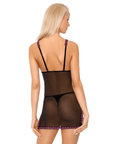 LIVCO CORSETTI FASHION - RAMLAH CF 90462 CHEMISE + PERIZOMA NERO L/XL - LIVCO CORSETTI SETS - Intimo per le occasioni speciali | The Game Lingerie