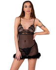LIVCO CORSETTI FASHION - SET ZERUNAM BABYDOLL + PERIZOMA NERO - LIVCO CORSETTI SETS - Intimo per le occasioni speciali | The Game Lingerie