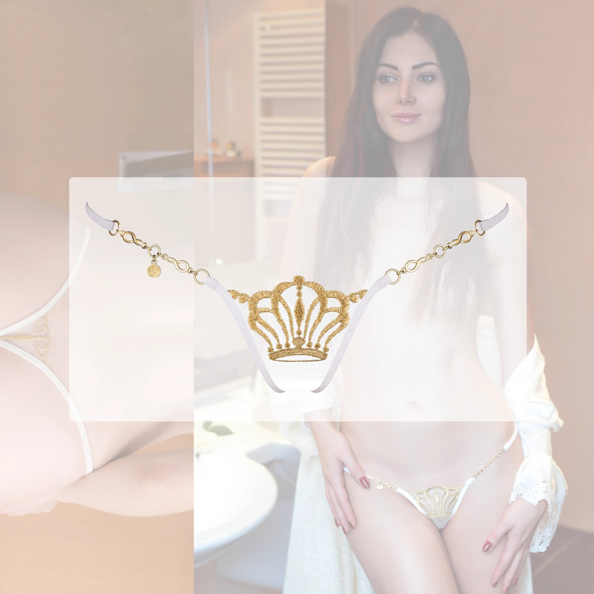 Mini perizoma G - String - Queen of Love Ivory - Lucky Cheeks - The Game Lingerie