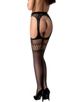 PASSION - S026 COLLANT NERO CON GIARRETTIERA TAGLIA UNICA - PASSION WOMAN GARTER & STOCK - Intimo per le occasioni speciali | The Game Lingerie