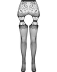 PASSION - S027 COLLANT NERO CON GIARRETTIERA TAGLIA UNICA - PASSION WOMAN GARTER & STOCK - Intimo per le occasioni speciali | The Game Lingerie