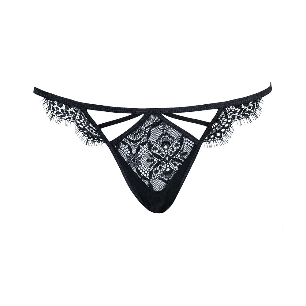 Perizoma "L'insolente" in pizzo nero - Scandale - The Game Lingerie