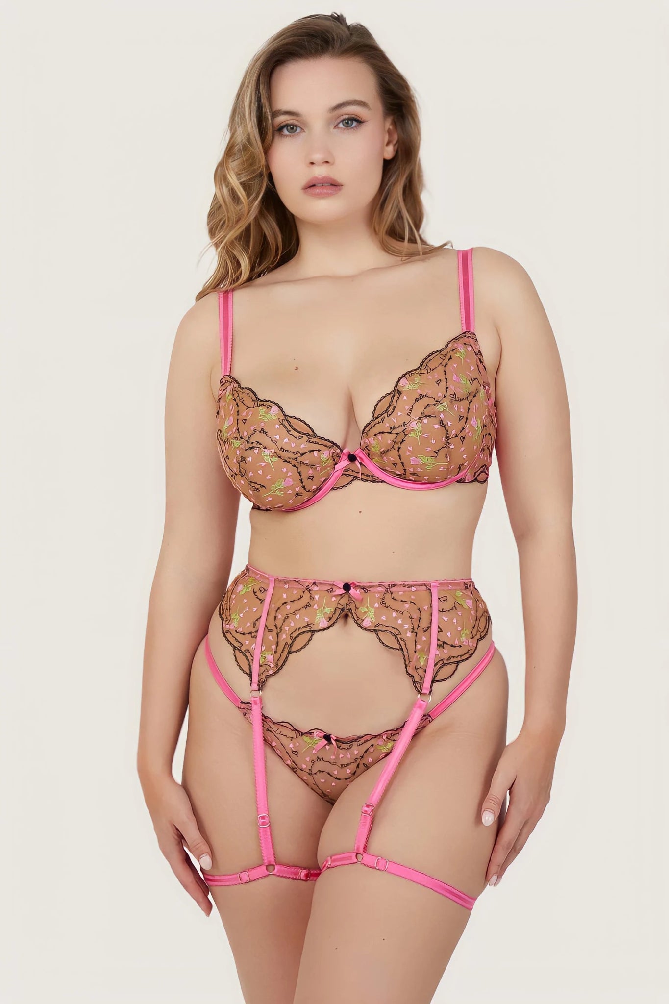 Reggicalze - Spank Me Pink - Playful Promises - The Game Lingerie