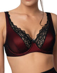 Reggiseno a Balconcino Elisif Pizzo Nero e Bordeaux - ROZA LINGERIE - The Game Lingerie