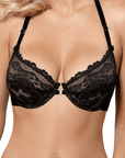 Reggiseno a balconcino Sefia in pizzo nero/bianco con gancio frontale - Roza Lingerie - ROZA LINGERIE - The Game Lingerie