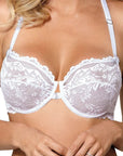 Reggiseno a balconcino Sefia in pizzo nero/bianco con gancio frontale - Roza Lingerie - ROZA LINGERIE - The Game Lingerie