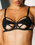 Reggiseno Penny Black in Tulle Cut - Out con Harness - Playful Promises - The Game Lingerie